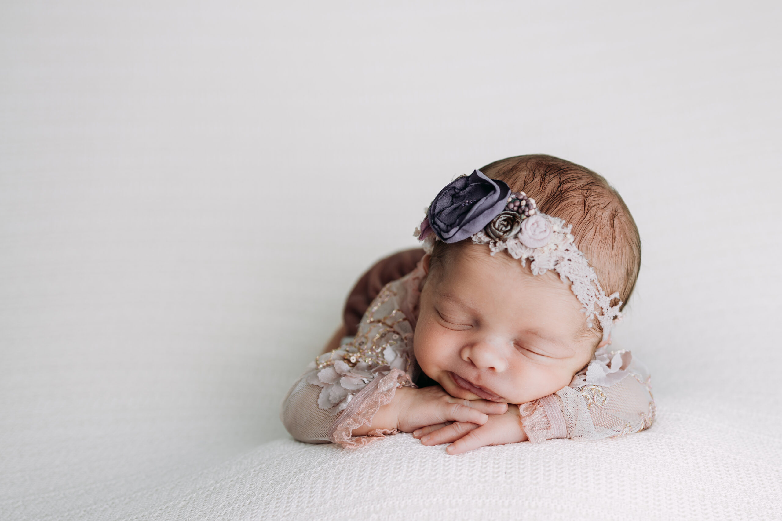 newborn baby girl during a studio photo session in Pittsburgh by Tracy Miller Photography